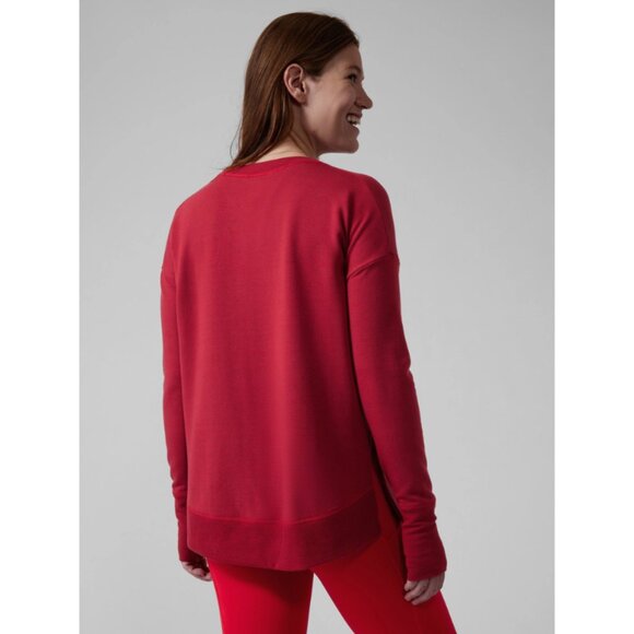 Athleta Coaster Luxe Sweatshirt in Salutation Stripe Matador Red - Picture 4 of 12